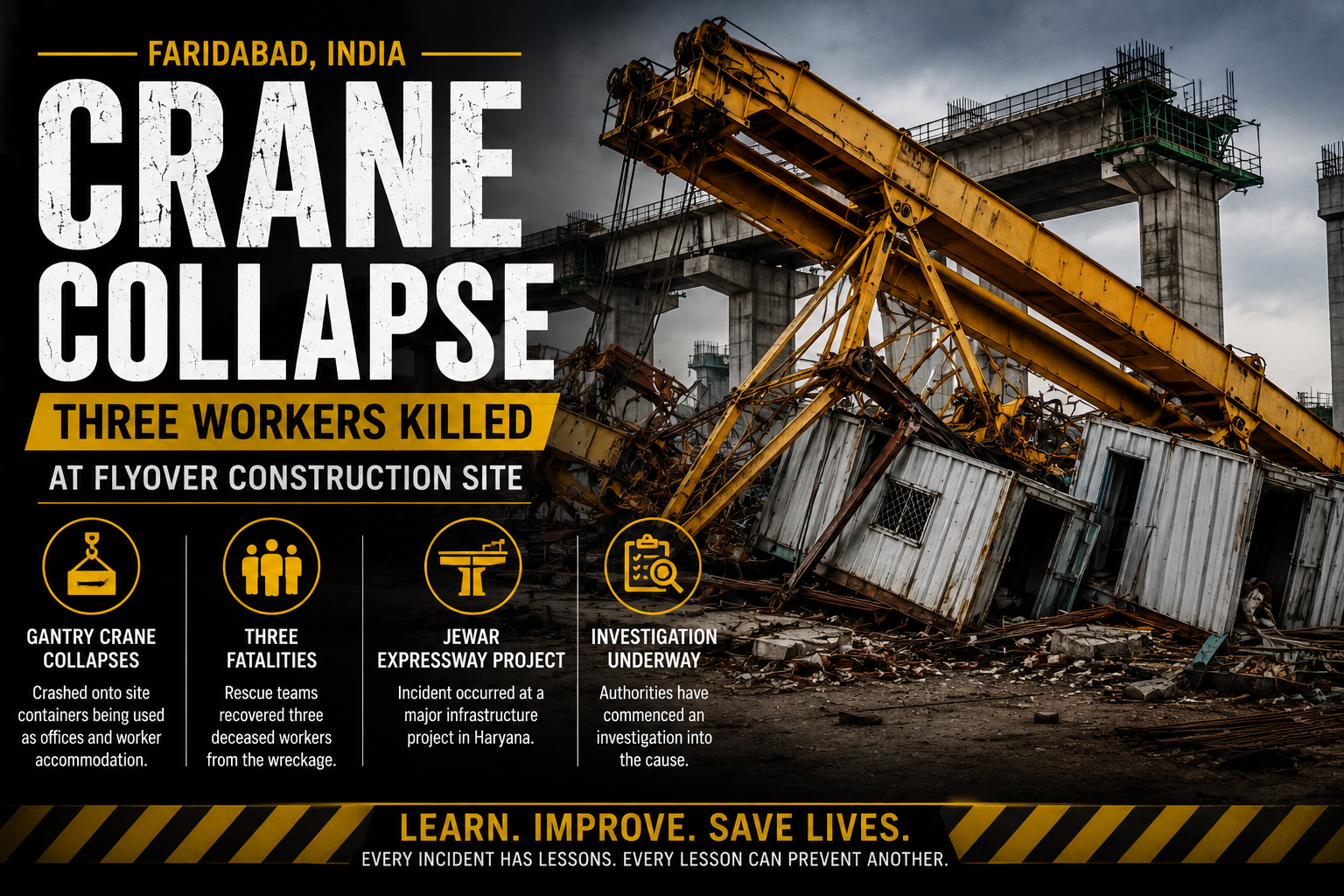 Three Workers Killed in India Crane Collapse